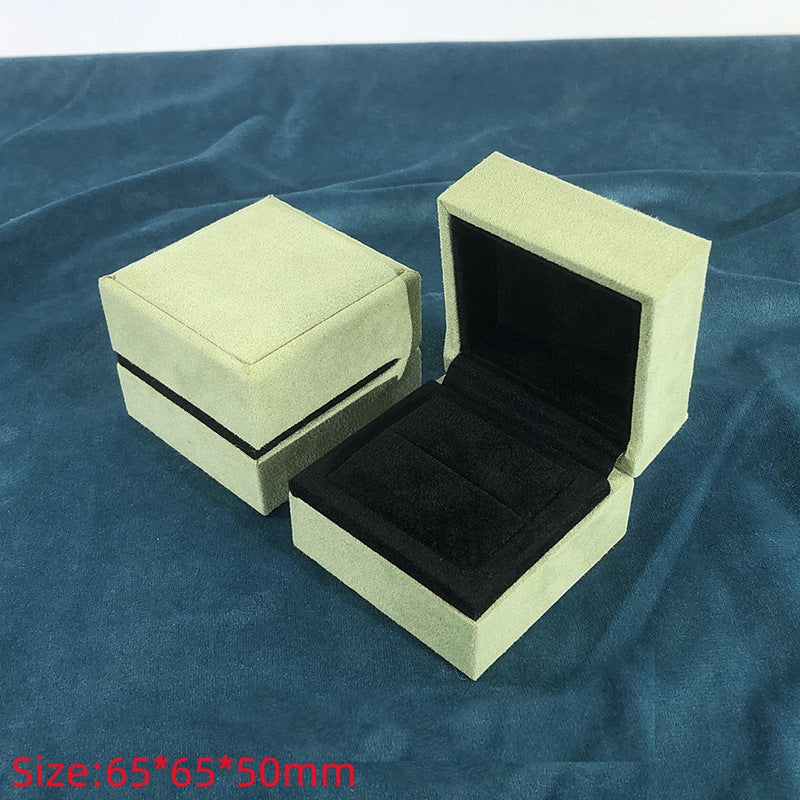 661# Clover jewelry box, imitation leather, grass green, sky blue, fashion jewelry box, ring, earrings, necklace, bracelet, gift box.