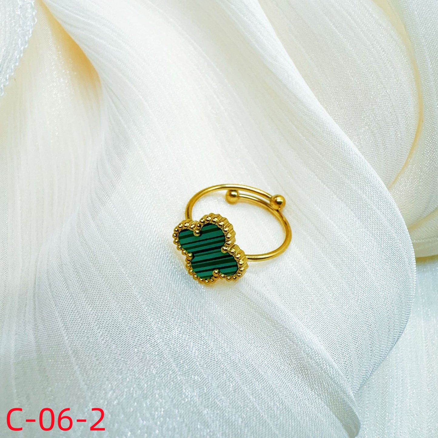 907# Stainless Steel Clover Rings【C-01 to C-06】
