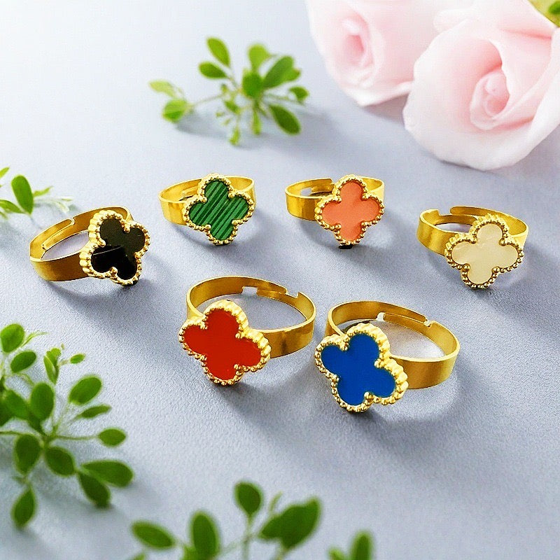 907# Stainless Steel Clover Rings【C-01 to C-06】
