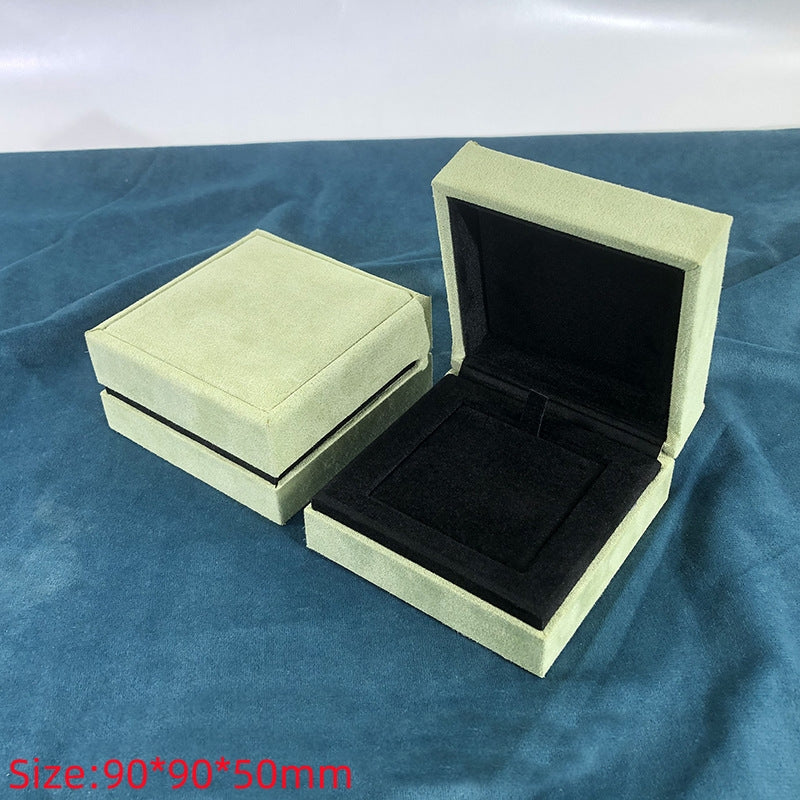 661# Clover jewelry box, imitation leather, grass green, sky blue, fashion jewelry box, ring, earrings, necklace, bracelet, gift box.