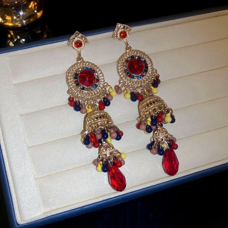 1213# Vintage Retro Statement Earrings, vintage earrings, statement jewelry, retro earrings, fashion accessories, gift for women.