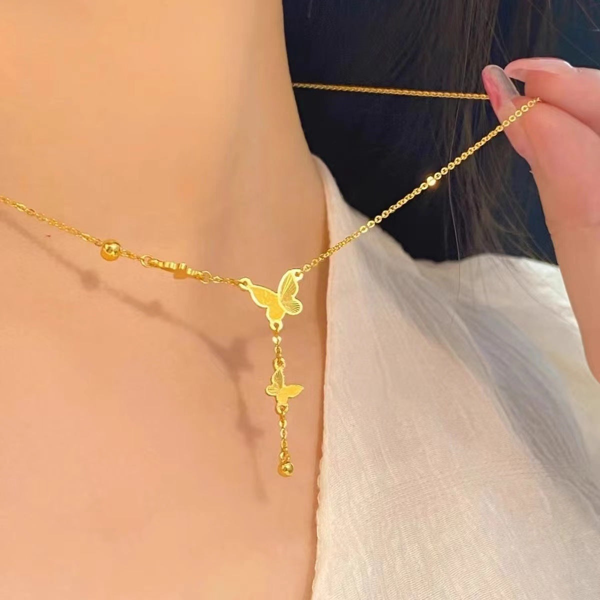 201# Graceful Butterfly Gold Color Necklace – A Symbol of Elegance and Freedom