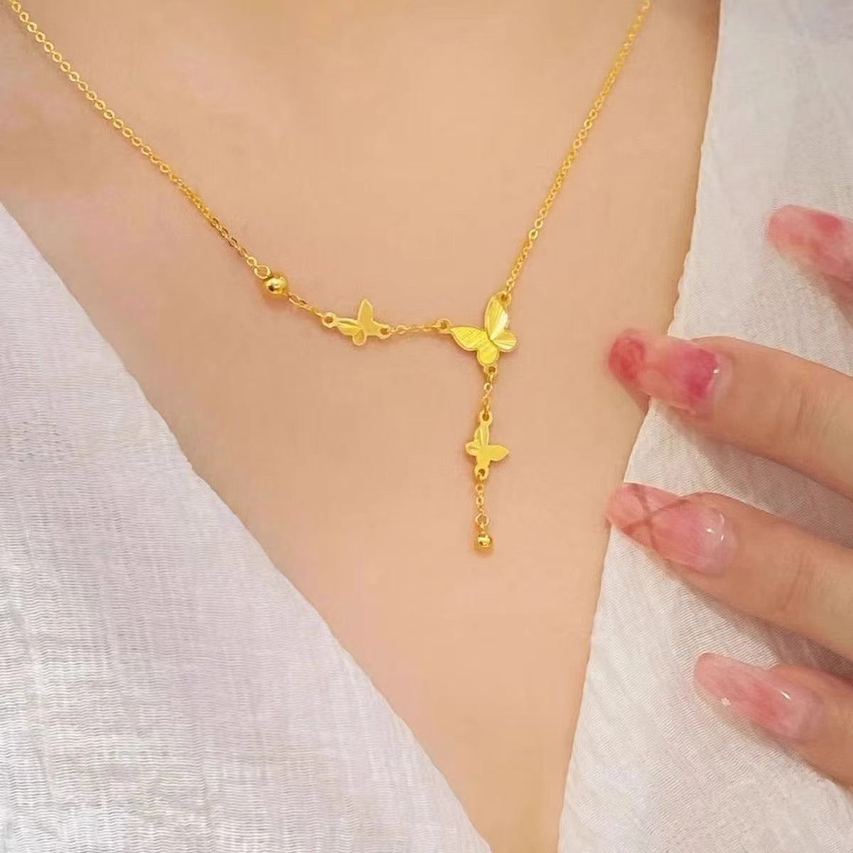 201# Graceful Butterfly Gold Color Necklace – A Symbol of Elegance and Freedom