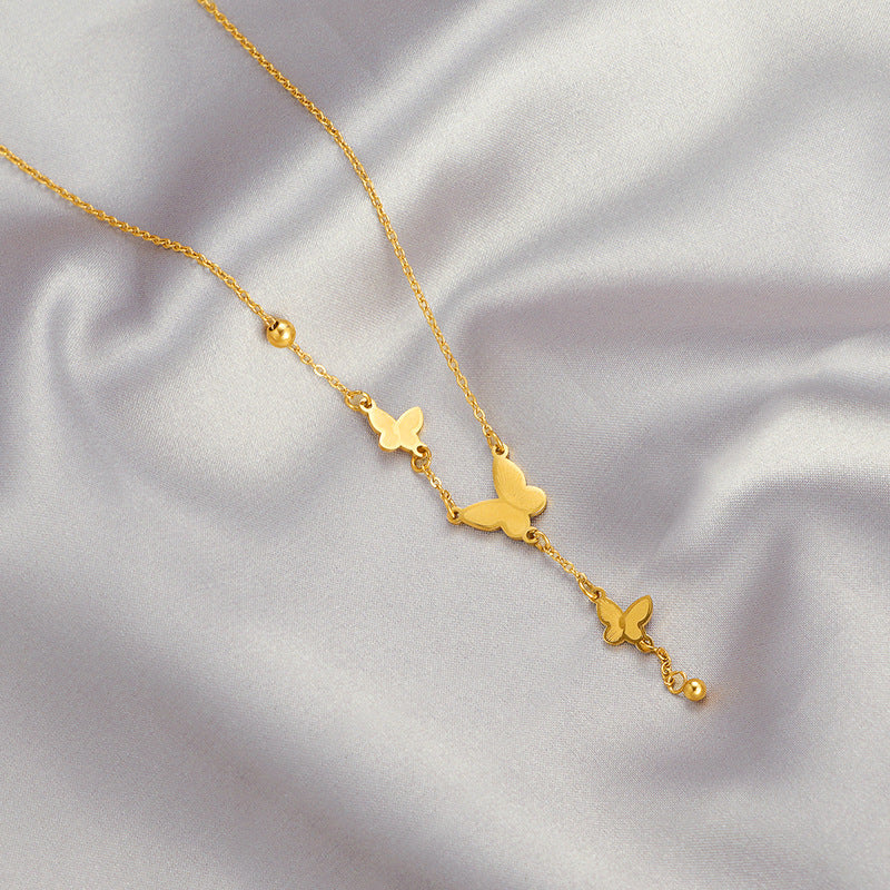 201# Graceful Butterfly Gold Color Necklace – A Symbol of Elegance and Freedom