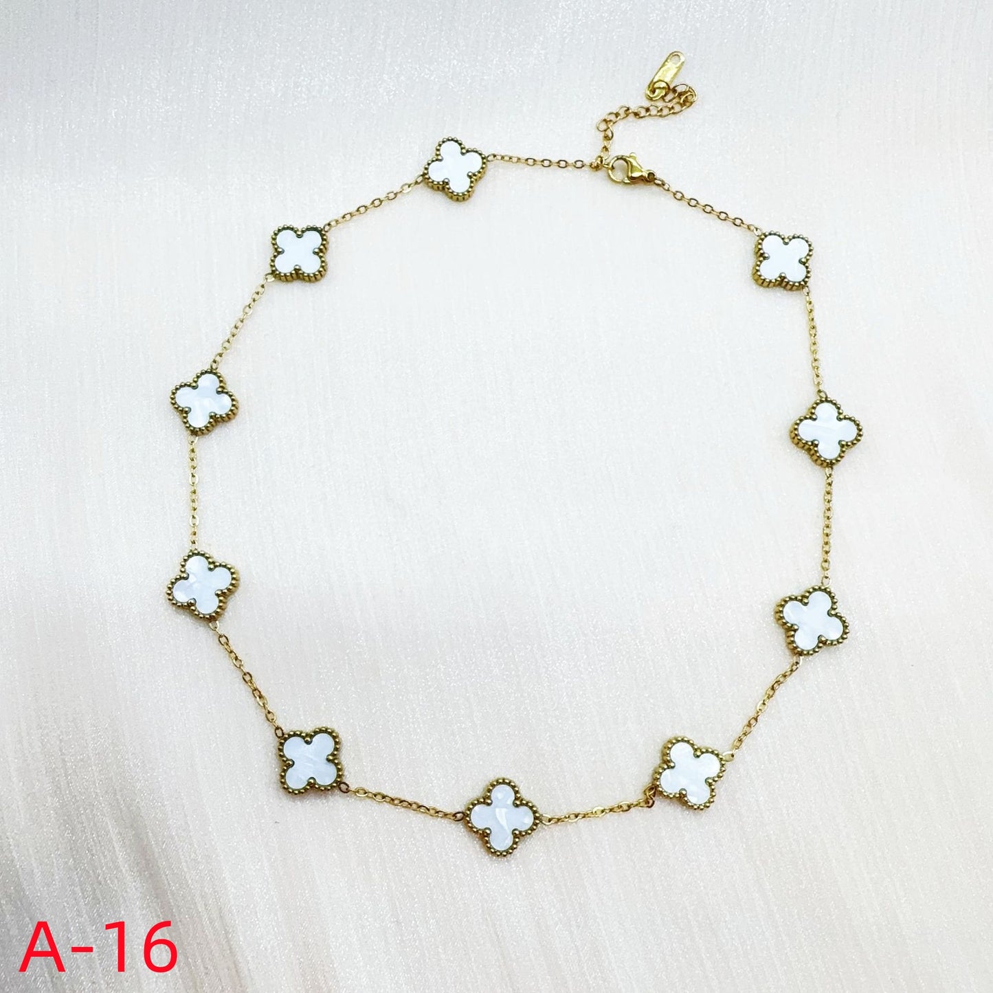 903# Stainless Steel Clover Necklace【Ten Clovers, A-16 to A-23】