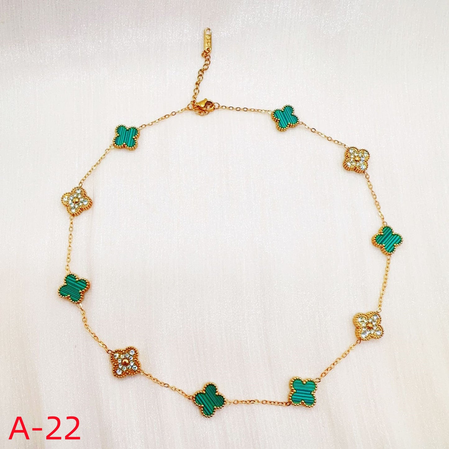 903# Stainless Steel Clover Necklace【Ten Clovers, A-16 to A-23】