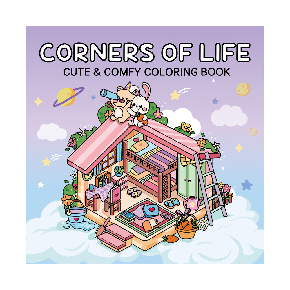 #3000 Coloring Book for Adults and Teens Featuring Cute Cozy Daily Activities for Relaxation
