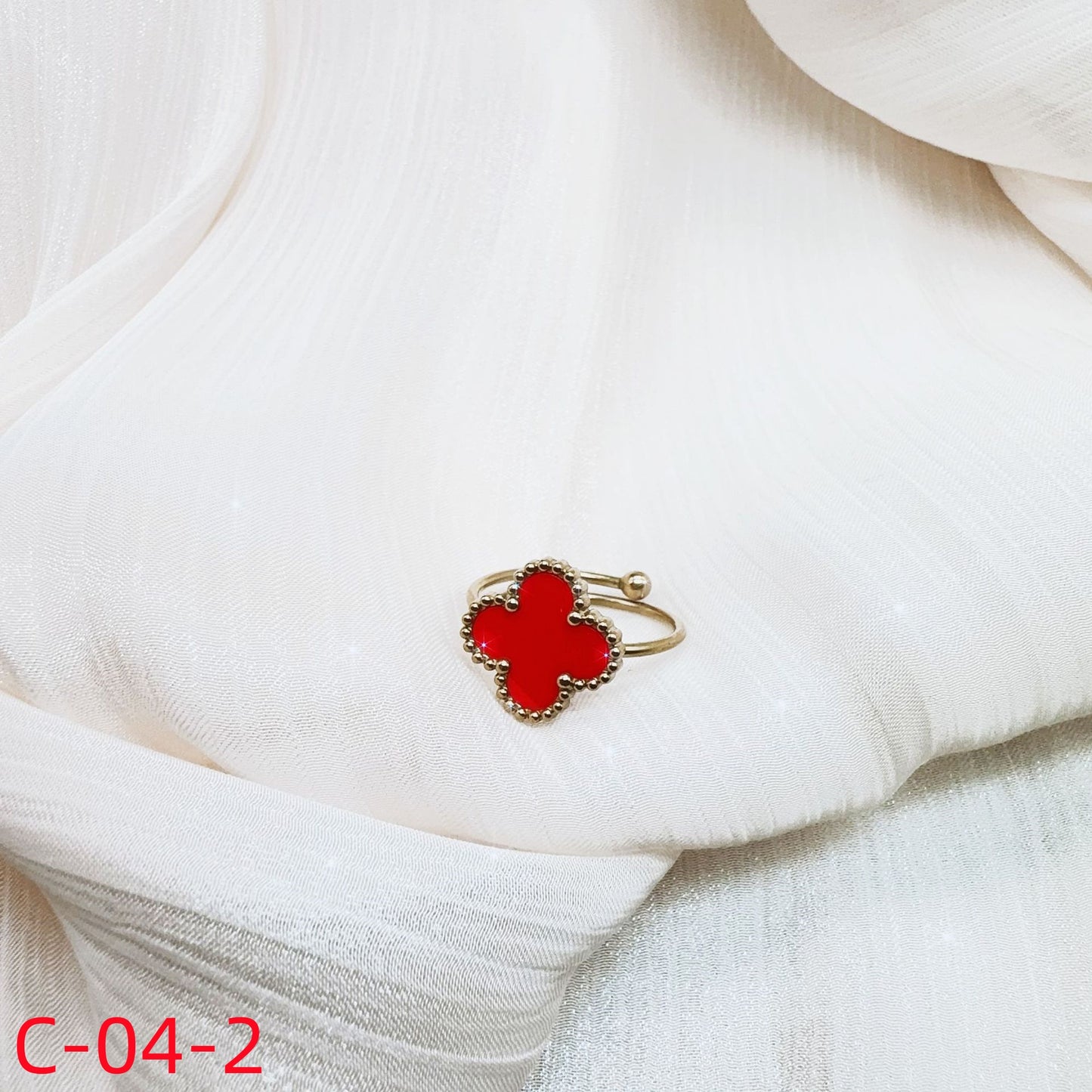 907# Stainless Steel Clover Rings【C-01 to C-06】