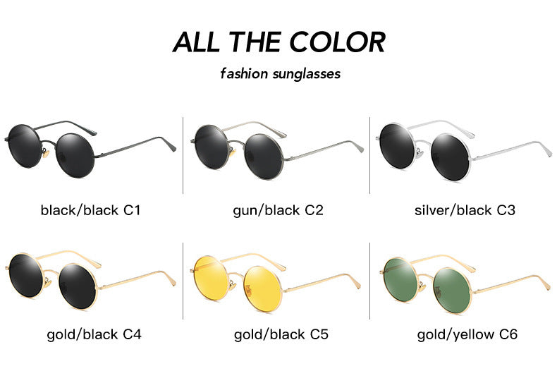 #1503 Retro - Inspired Round Sunglasses