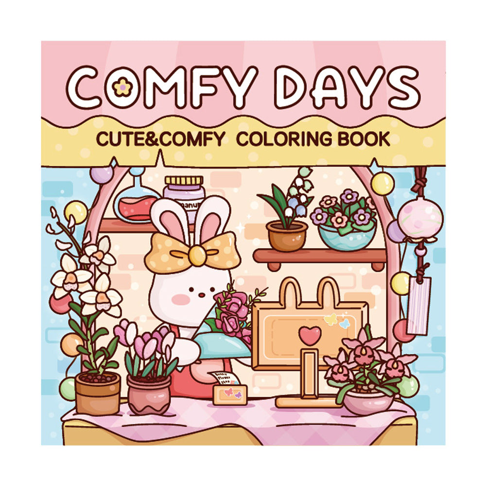 #3000 Coloring Book for Adults and Teens Featuring Cute Cozy Daily Activities for Relaxation