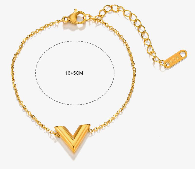 018# Chic V - shaped Gold - toned Jewelry Set