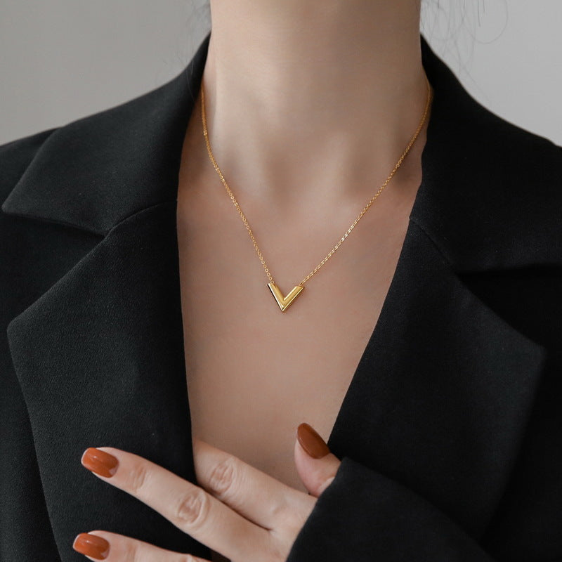 018# Chic V - shaped Gold - toned Jewelry Set