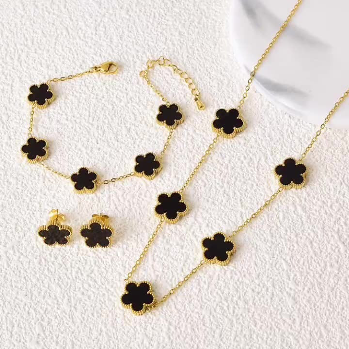 909# Stainless Steel Clover Jewelry 【Set Selling】