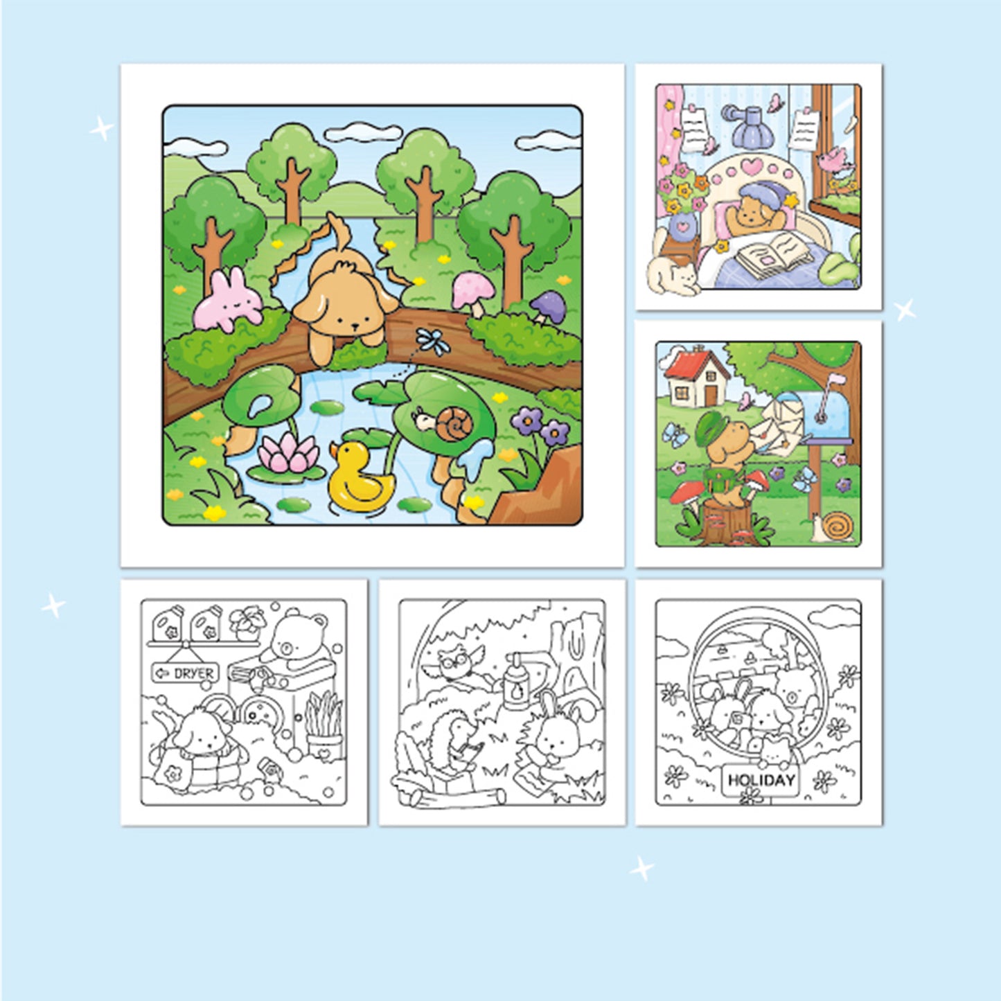 #3000 Coloring Book for Adults and Teens Featuring Cute Cozy Daily Activities for Relaxation