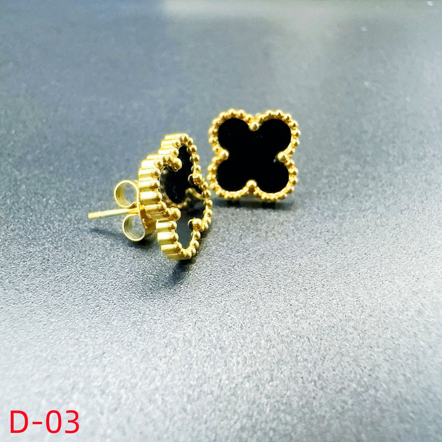 908# Stainless Steel Clover Earrings【D-01 to D-07】