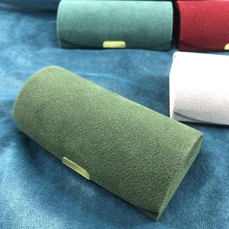 662# Jewelry Box, portable for travel, arched surface, Pearl velvet, jewelry storage box, fashion accessories packaging box