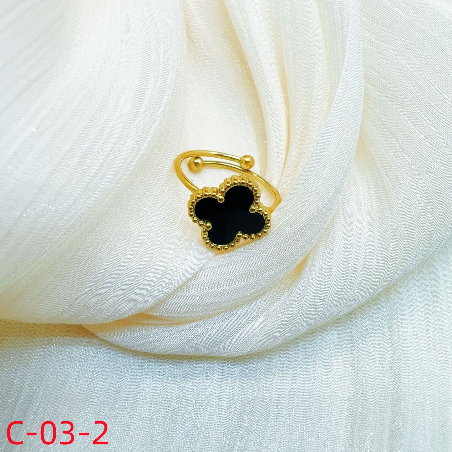 907# Stainless Steel Clover Rings【C-01 to C-06】