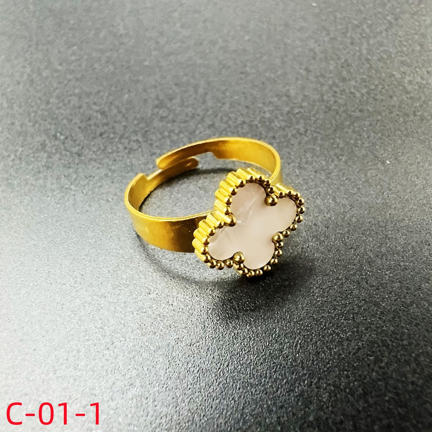907# Stainless Steel Clover Rings【C-01 to C-06】
