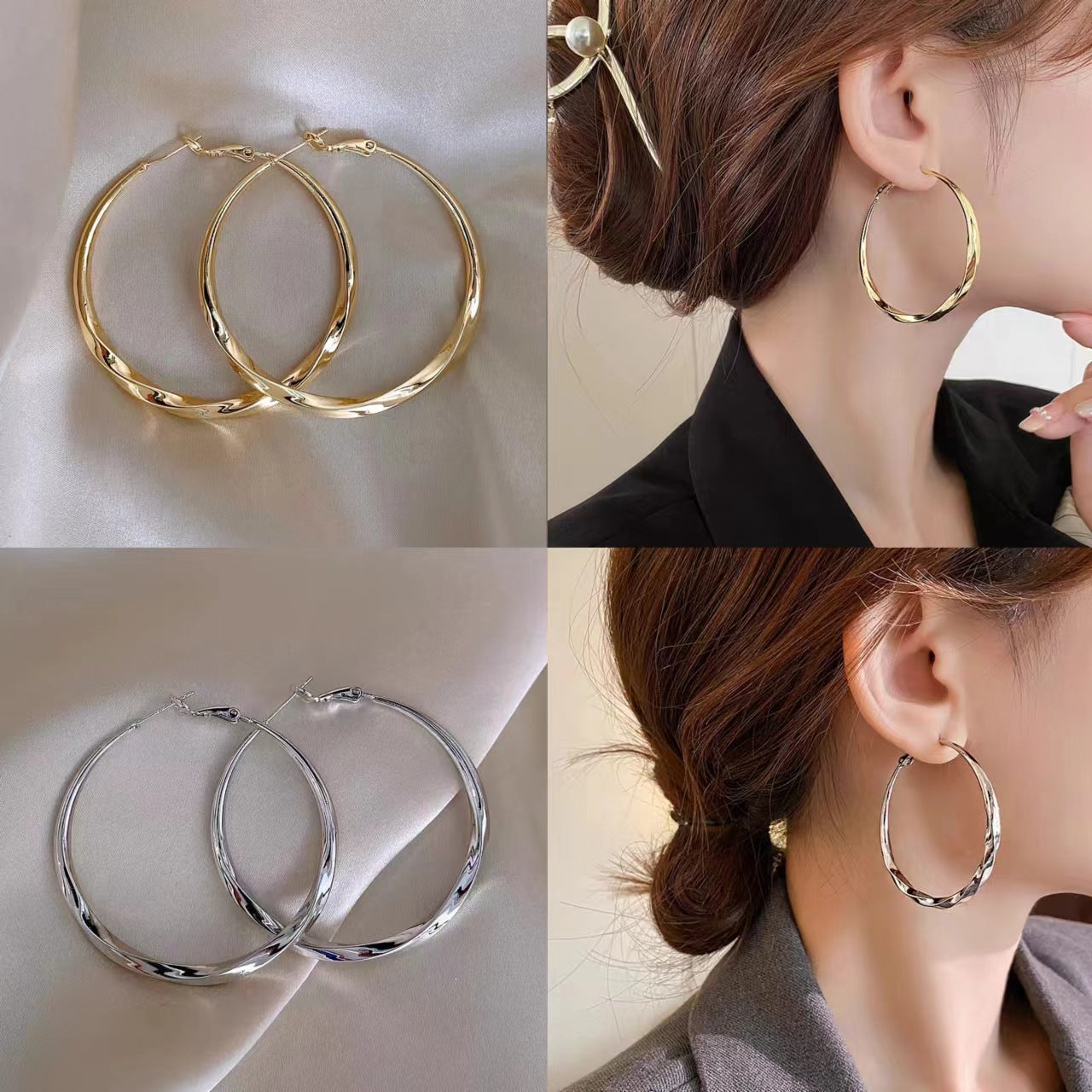 081# Elegant Gold Color Hoop Earrings – Timeless Beauty for Every Occasion