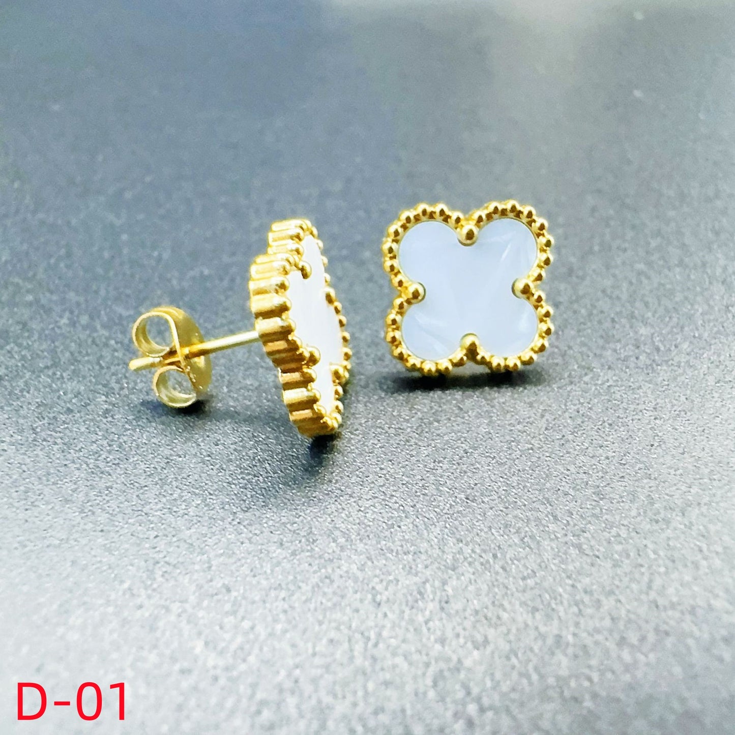 908# Stainless Steel Clover Earrings【D-01 to D-07】