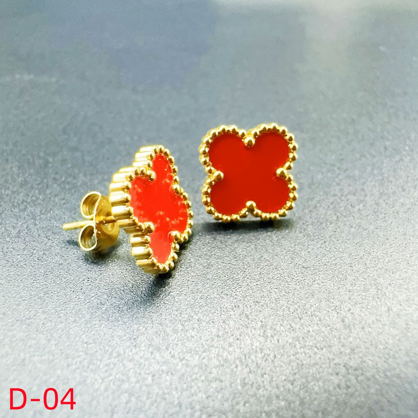908# Stainless Steel Clover Earrings【D-01 to D-07】