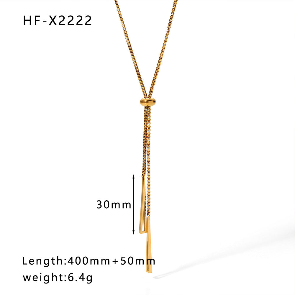 1108# Stainless steel high-grade cat's eye stone zircon pearl smiley face necklace women's light luxury necklace jewelry