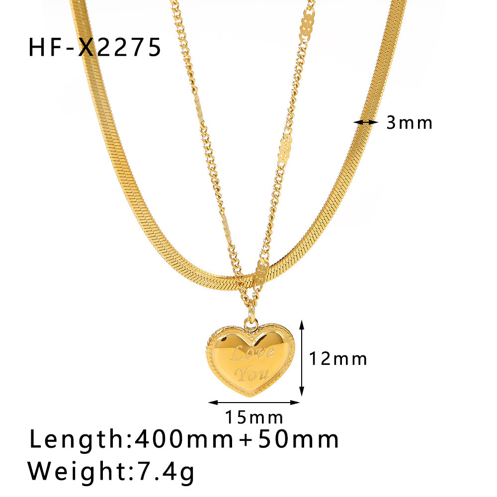 1105# Special-shaped love water drop pendant jewelry zircon lava necklace jewelry for women