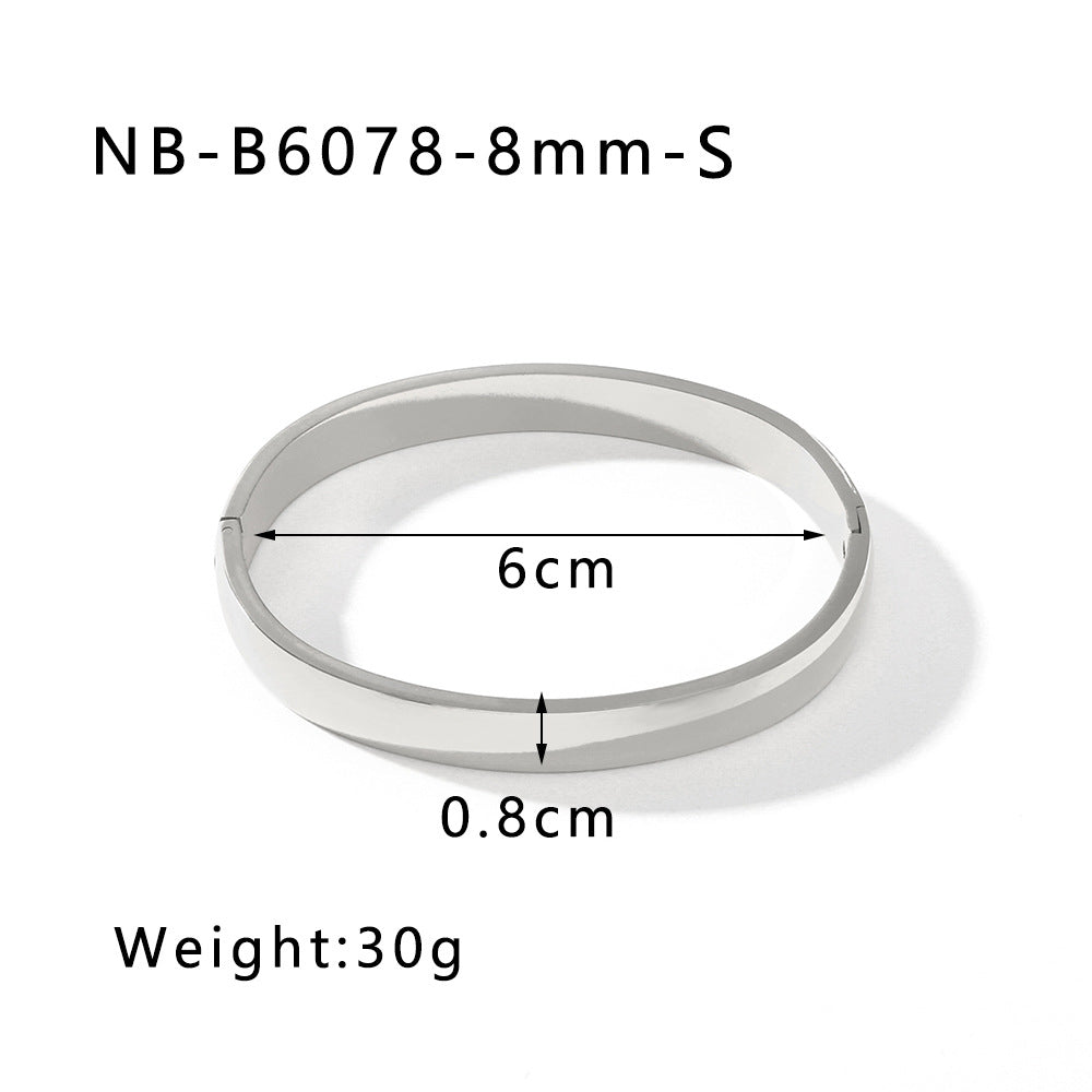 1201# Hot-selling zircon love quadrilateral geometric white zirconium green zirconium titanium steel real gold electroplating color-preserving jewelry bracelet