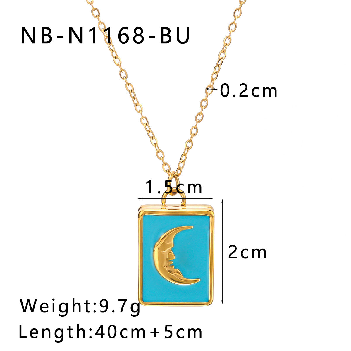 1103# Moon Love Color Book Oil Drop Pendant Stainless Steel Necklace Wholesale Clavicle Chain for Women