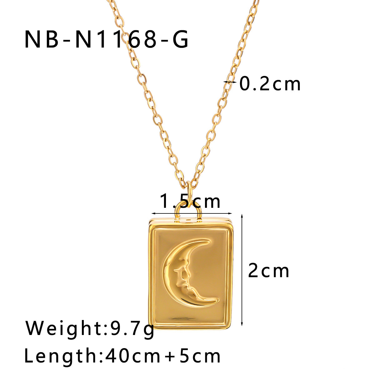 1103# Moon Love Color Book Oil Drop Pendant Stainless Steel Necklace Wholesale Clavicle Chain for Women