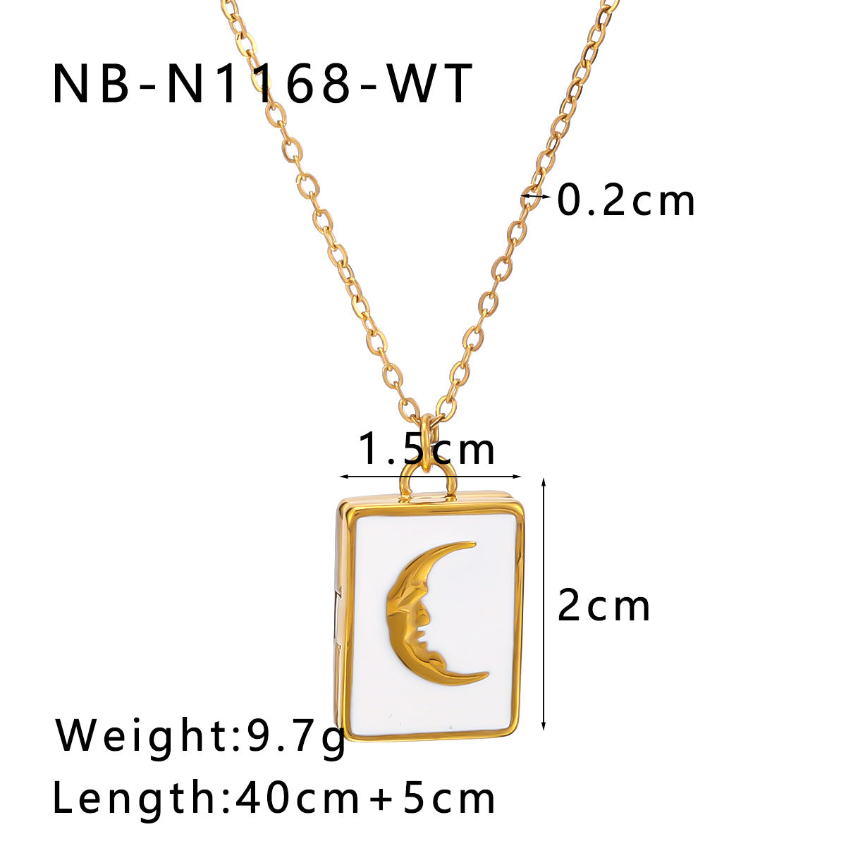 1103# Moon Love Color Book Oil Drop Pendant Stainless Steel Necklace Wholesale Clavicle Chain for Women