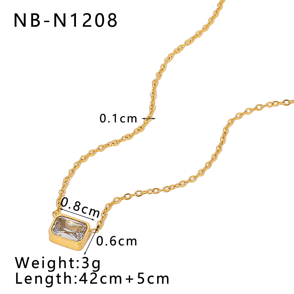 1112# Stainless steel 18k gold plated simple butterfly rainbow love color necklace niche European and American oil dripping clavicle chain