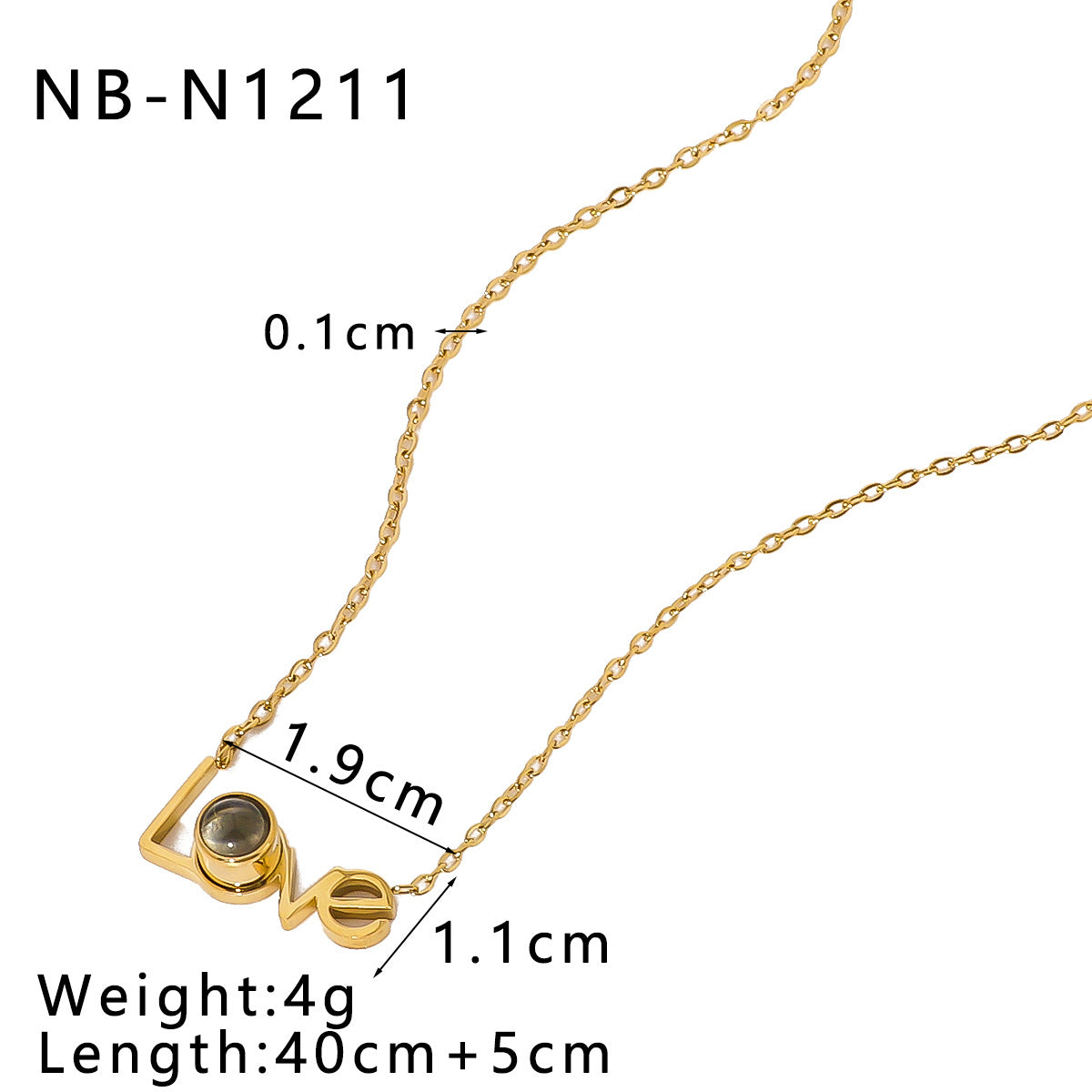 1112# Stainless steel 18k gold plated simple butterfly rainbow love color necklace niche European and American oil dripping clavicle chain