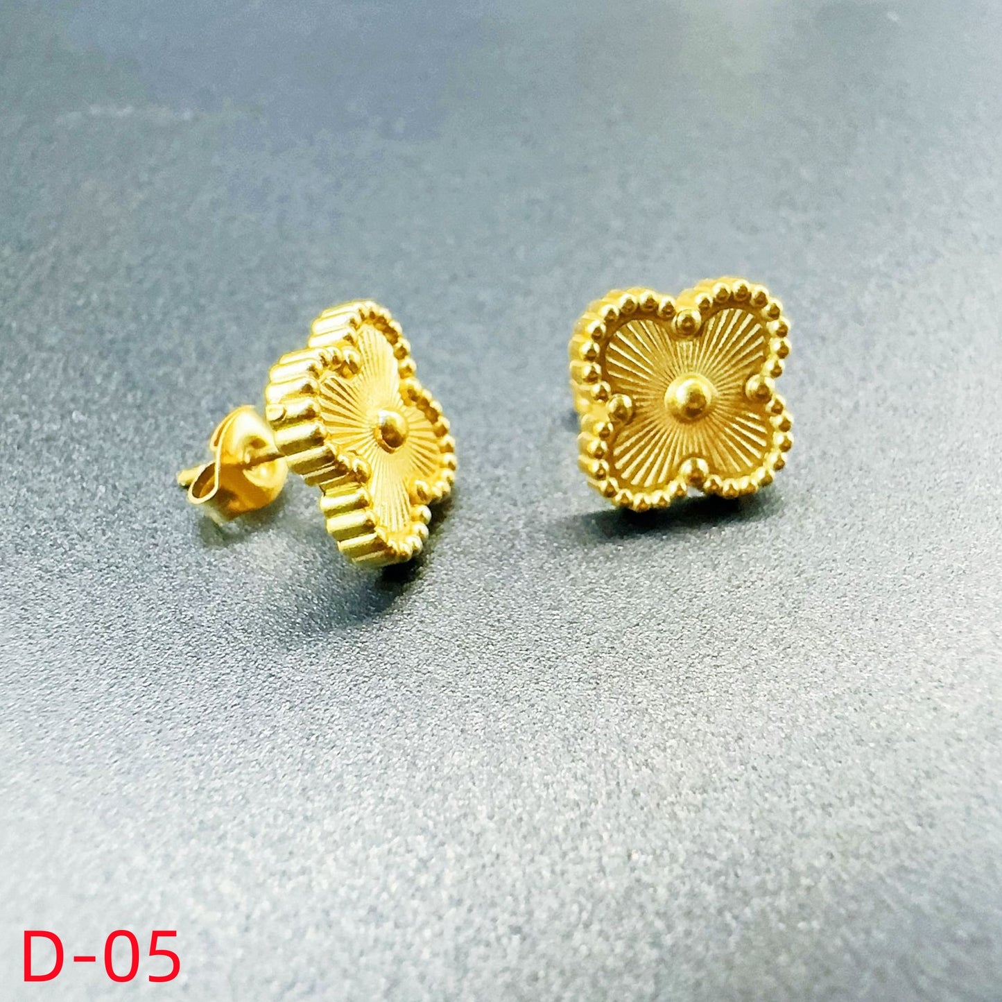 908# Stainless Steel Clover Earrings【D-01 to D-07】