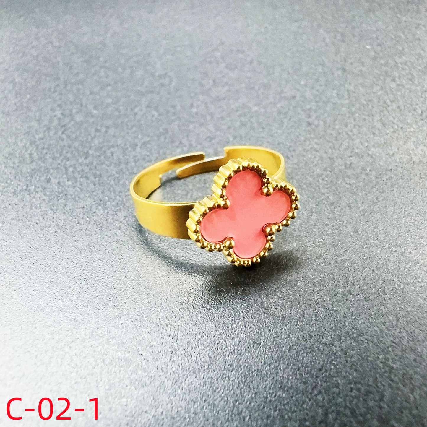 907# Stainless Steel Clover Rings【C-01 to C-06】