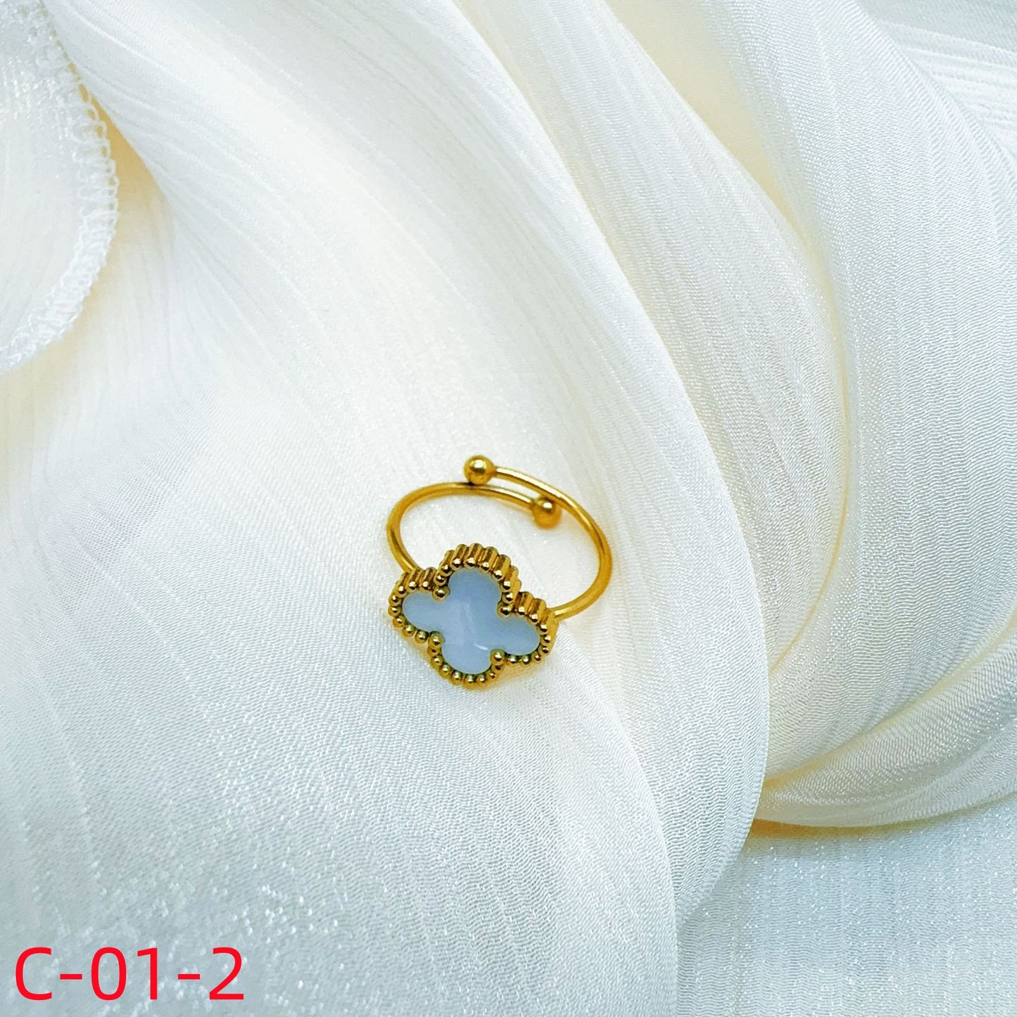 907# Stainless Steel Clover Rings【C-01 to C-06】