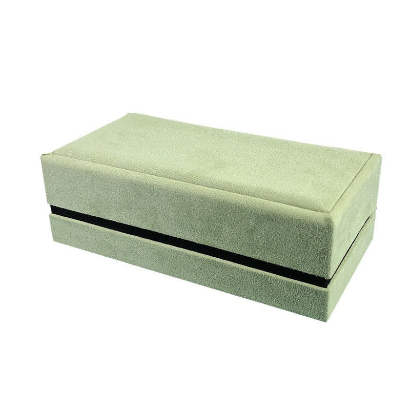 661# Clover jewelry box, imitation leather, grass green, sky blue, fashion jewelry box, ring, earrings, necklace, bracelet, gift box.