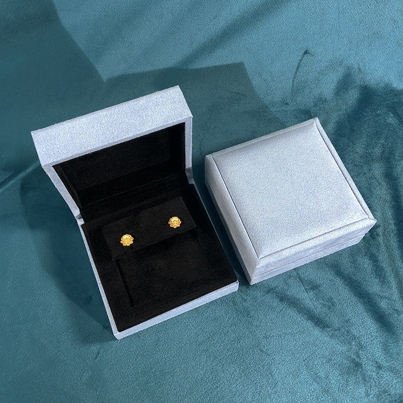661# Clover jewelry box, imitation leather, grass green, sky blue, fashion jewelry box, ring, earrings, necklace, bracelet, gift box.
