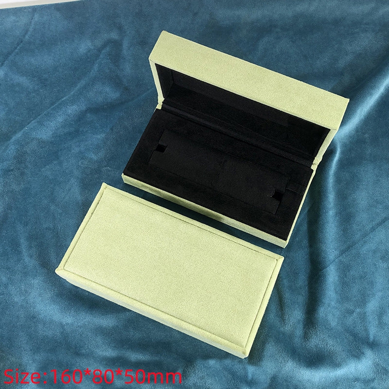 661# Clover jewelry box, imitation leather, grass green, sky blue, fashion jewelry box, ring, earrings, necklace, bracelet, gift box.