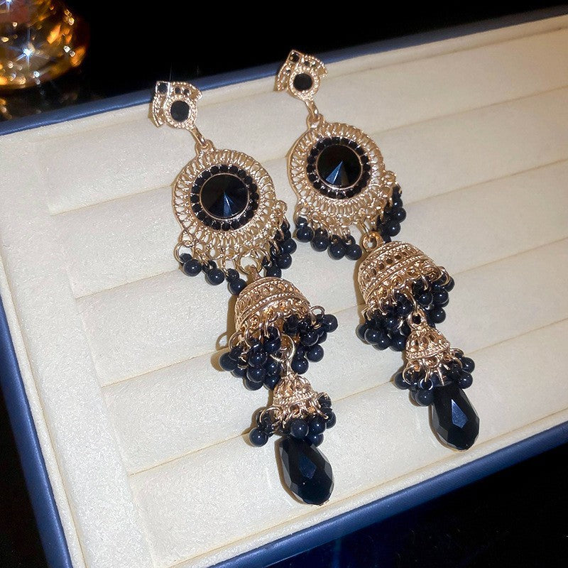1213# Vintage Retro Statement Earrings, vintage earrings, statement jewelry, retro earrings, fashion accessories, gift for women.