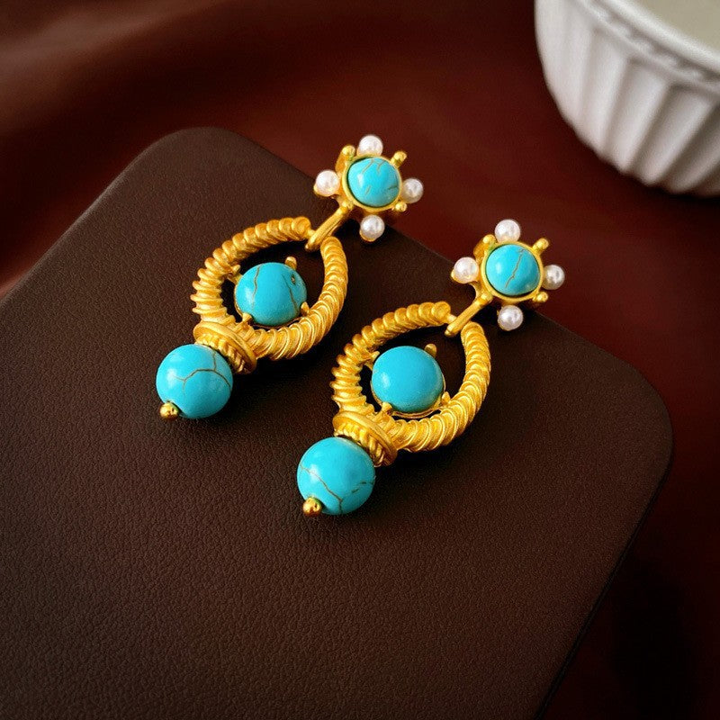 1213# Vintage Retro Statement Earrings, vintage earrings, statement jewelry, retro earrings, fashion accessories, gift for women.