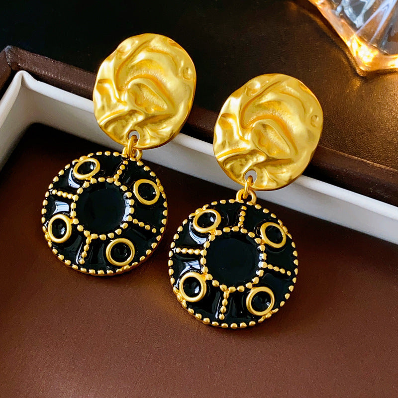 1213# Vintage Retro Statement Earrings, vintage earrings, statement jewelry, retro earrings, fashion accessories, gift for women.