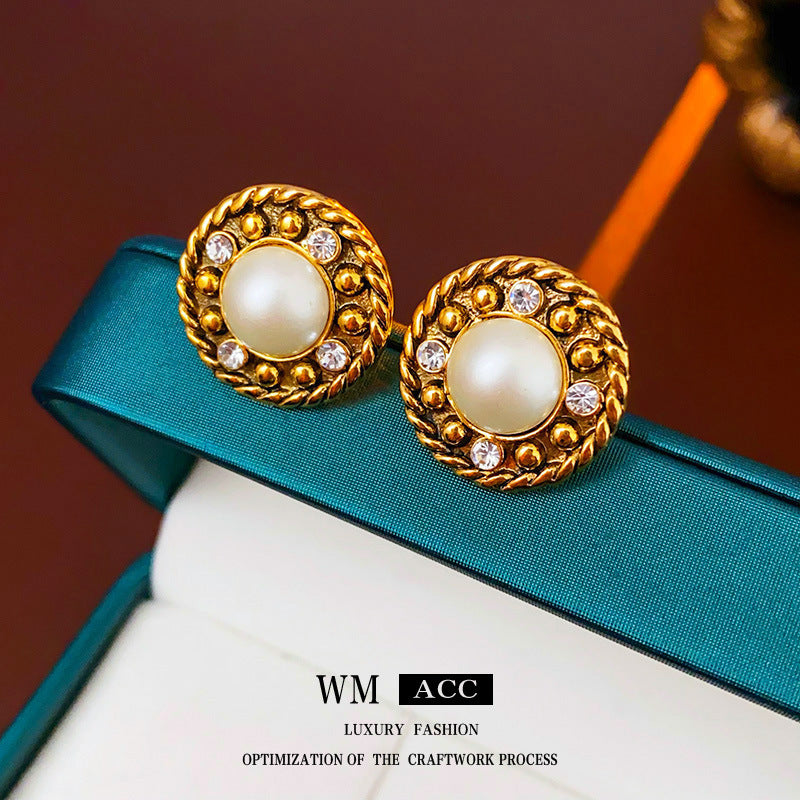 1213# Vintage Retro Statement Earrings, vintage earrings, statement jewelry, retro earrings, fashion accessories, gift for women.