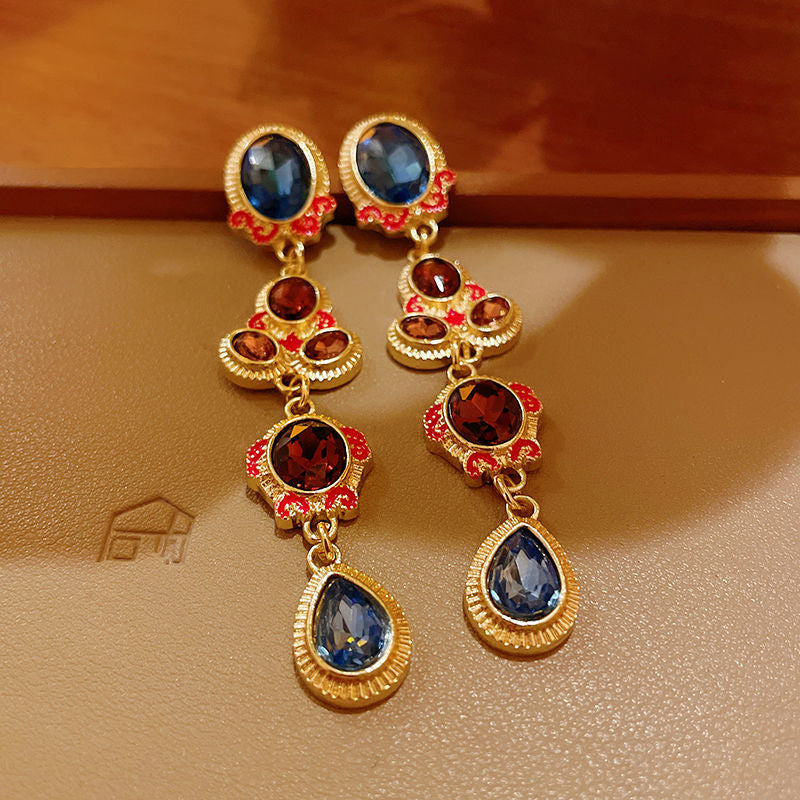 1213# Vintage Retro Statement Earrings, vintage earrings, statement jewelry, retro earrings, fashion accessories, gift for women.