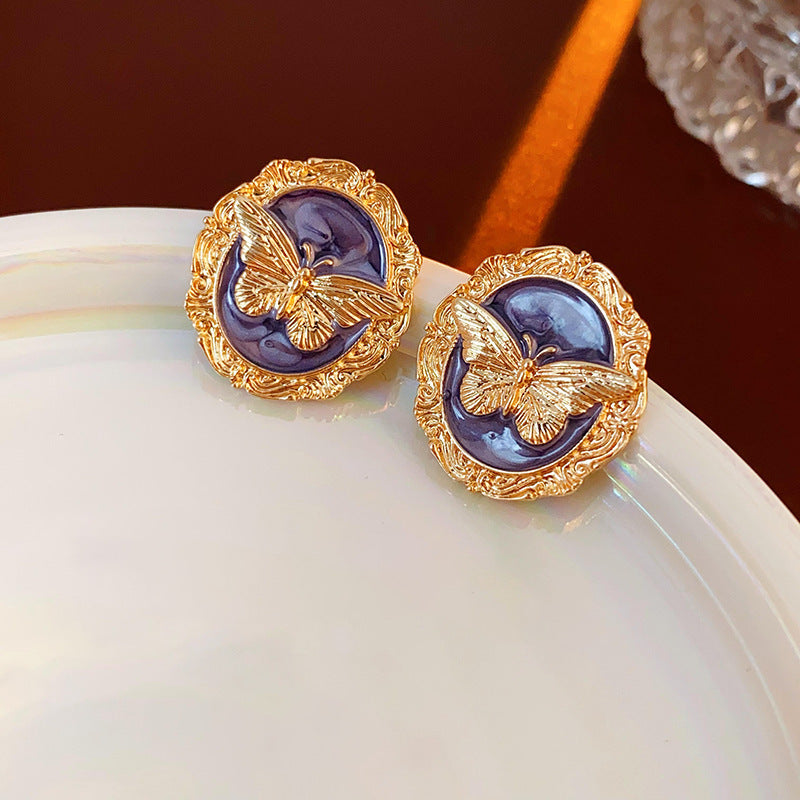 1213# Vintage Retro Statement Earrings, vintage earrings, statement jewelry, retro earrings, fashion accessories, gift for women.