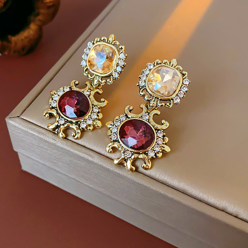 1213# Vintage Retro Statement Earrings, vintage earrings, statement jewelry, retro earrings, fashion accessories, gift for women.