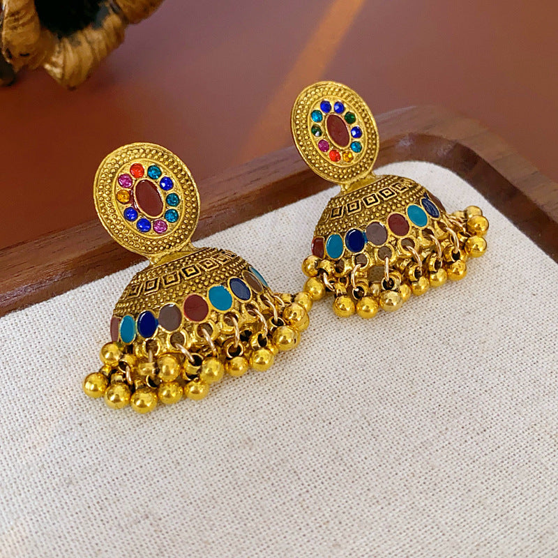 1213# Vintage Retro Statement Earrings, vintage earrings, statement jewelry, retro earrings, fashion accessories, gift for women.