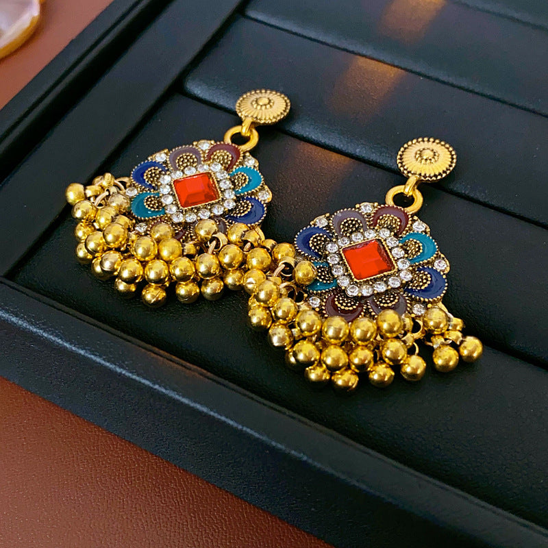 1213# Vintage Retro Statement Earrings, vintage earrings, statement jewelry, retro earrings, fashion accessories, gift for women.