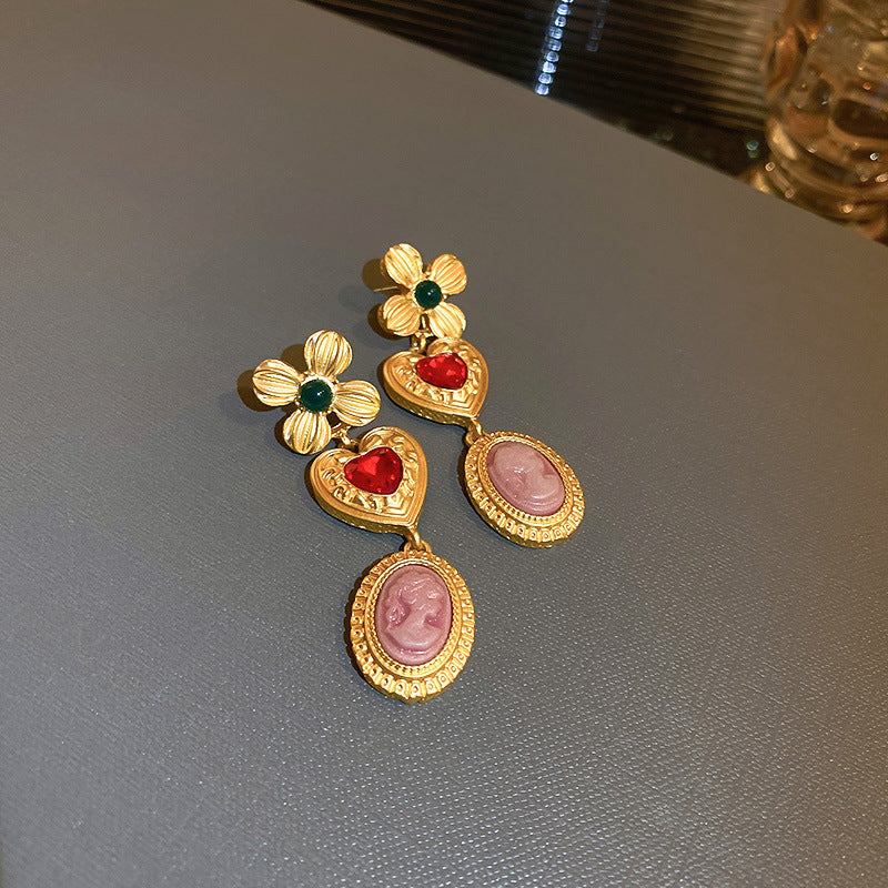 1213# Vintage Retro Statement Earrings, vintage earrings, statement jewelry, retro earrings, fashion accessories, gift for women.