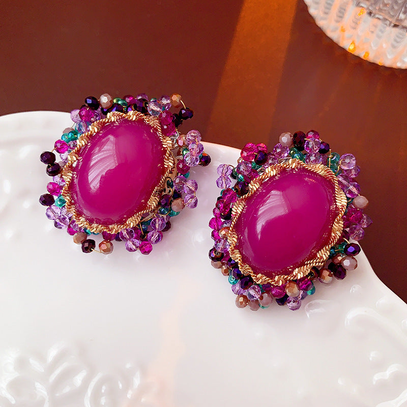 1213# Vintage Retro Statement Earrings, vintage earrings, statement jewelry, retro earrings, fashion accessories, gift for women.